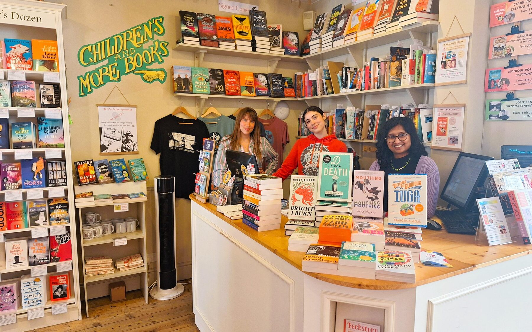 The team at the counter of Mr B's Emporium in Bath