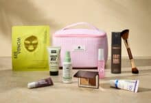 GLOSSYBOX Summer Bag Limited Edition pink striped beauty bag