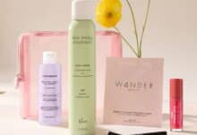 GLOSSYBOX June 2026 edit with micellar water, deodorant, eye masks, lip oil and colour pencil