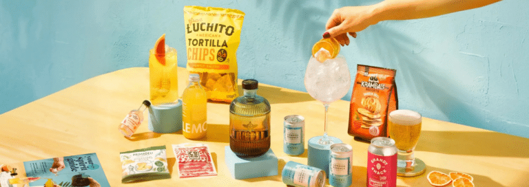 The Curious Drinker gin subscription box and bottle