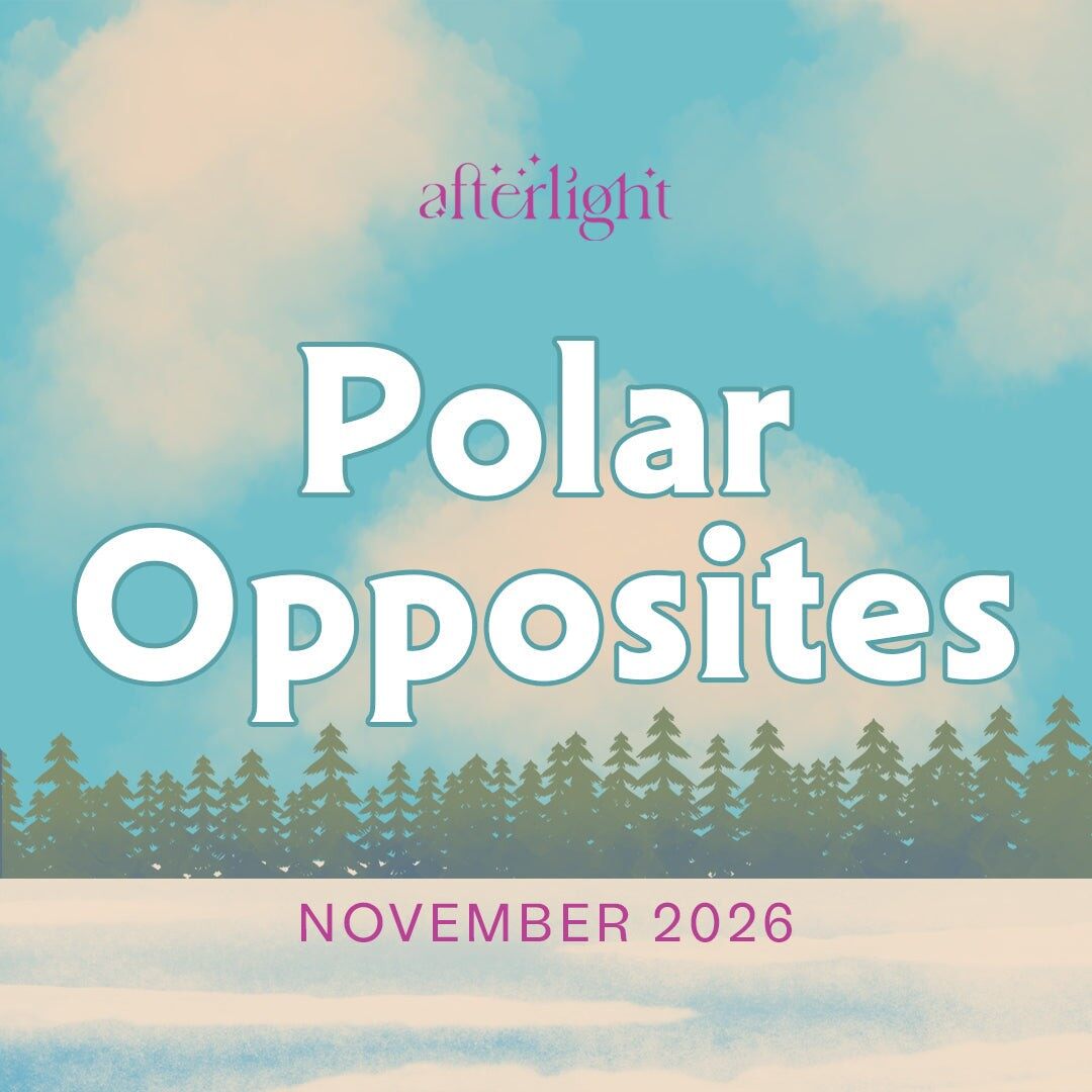 The Afterlight Polar Opposites November 2026 theme graphic, white lettering over a snowy forest