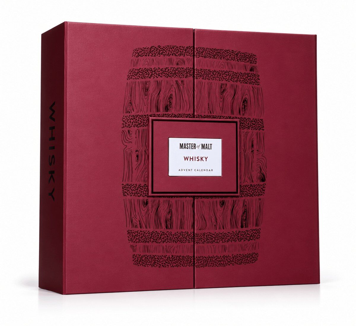 The Drinks by the Dram Whisky Advent Calendar 2026, a red box with a barrel illustration
