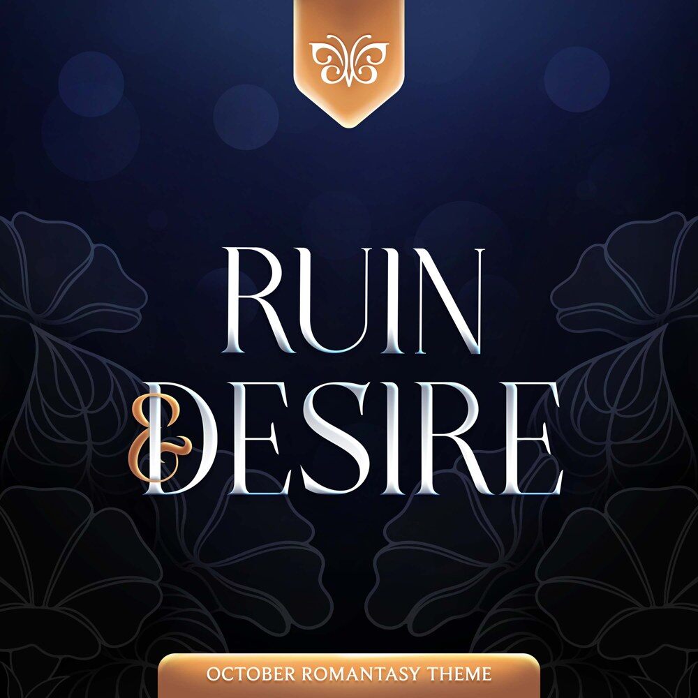 The FairyLoot Ruin and Desire October 2026 theme art, silver and gold lettering on a dark blue background