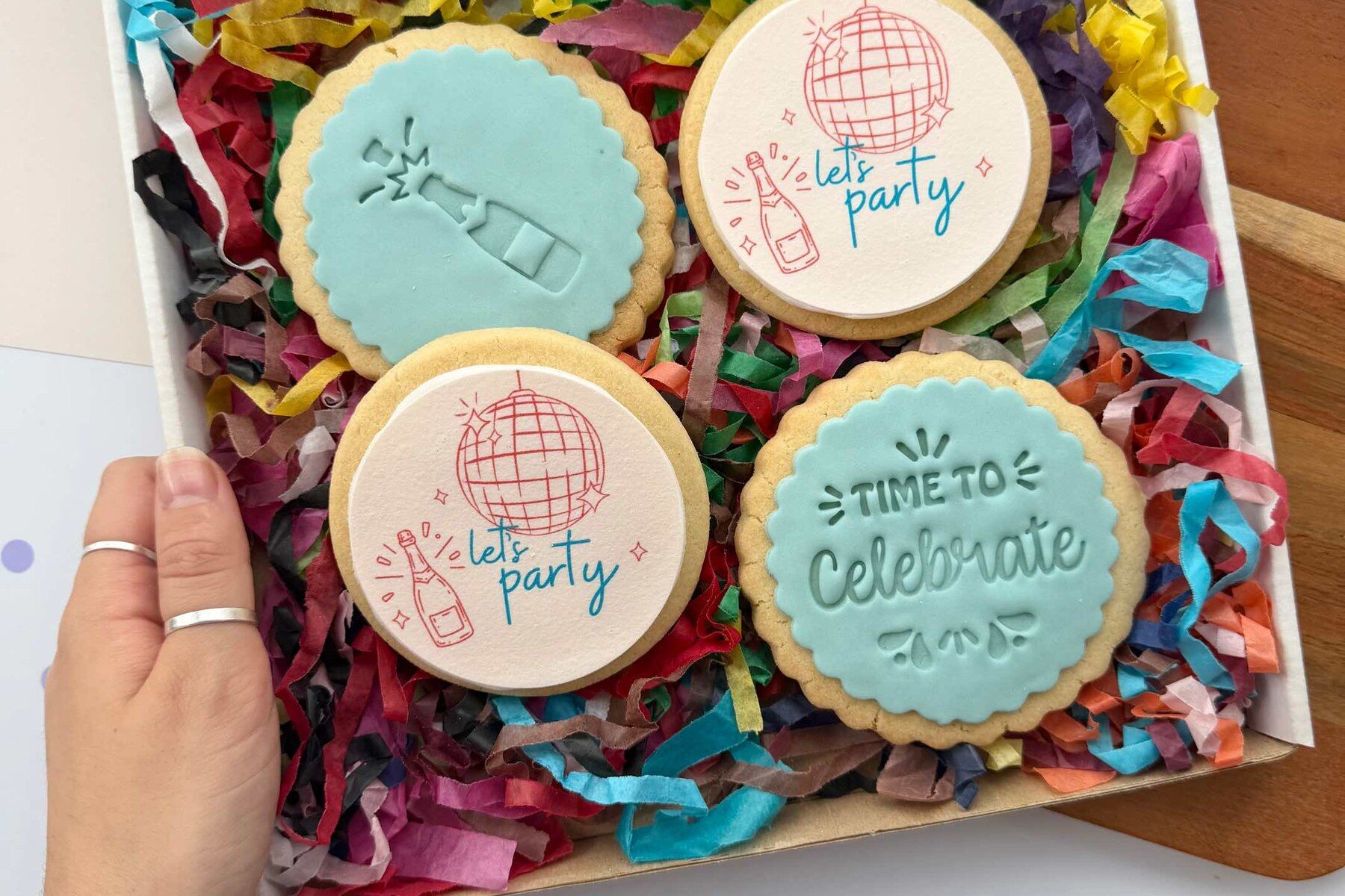 Gardners Cookies gift box of four iced shortbread cookies