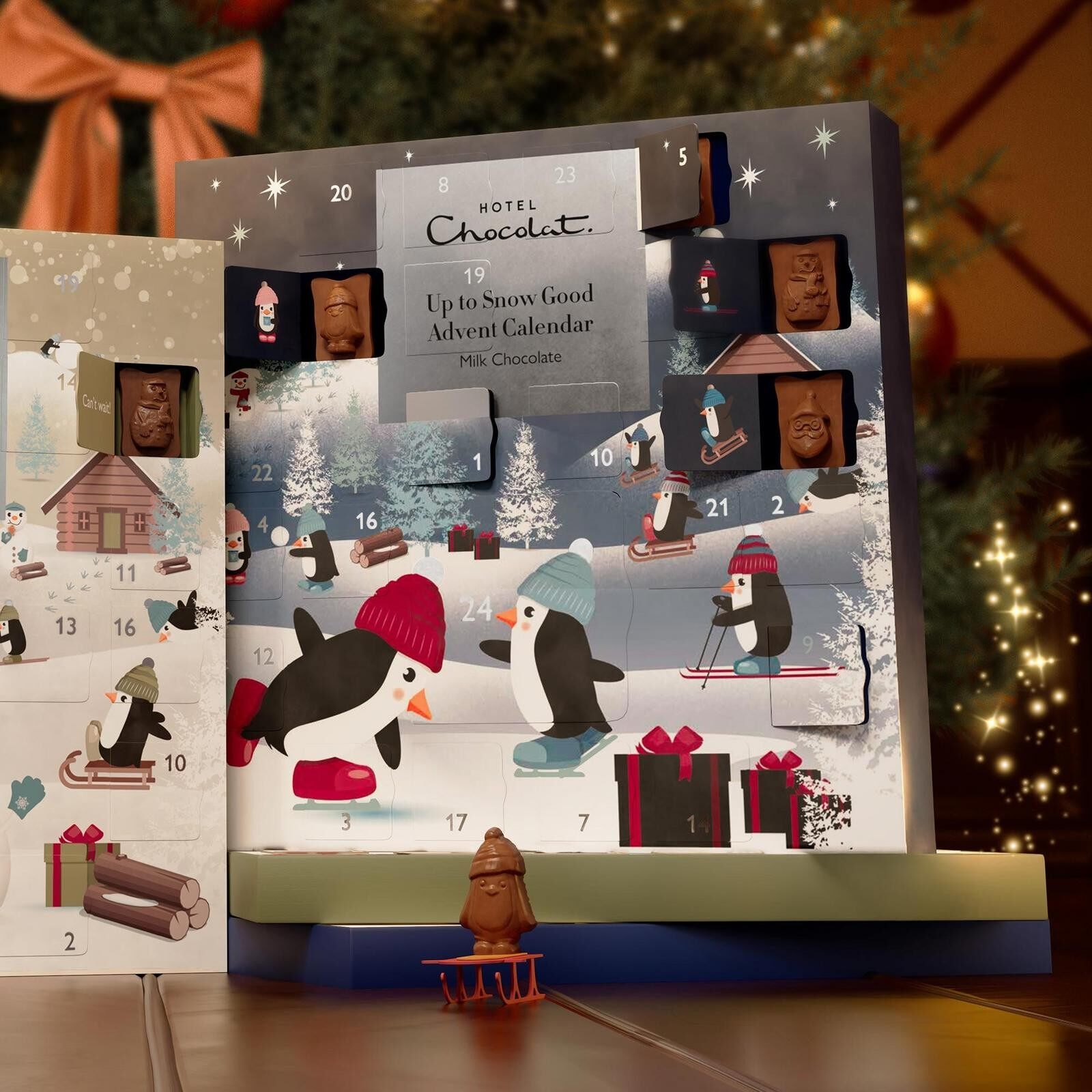 The Hotel Chocolat Up to Snow Good children's advent calendar with penguin chocolate characters