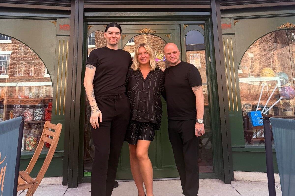 The Mr Swainstons founders with Jenna Meek outside the shop